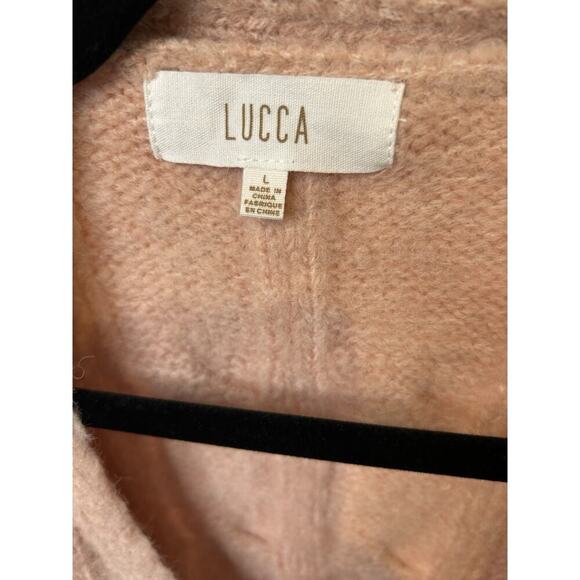 Lucca Women’s Button Up Sweater Peach/pink Size L - New With Tags. NWT - Picture 2 of 11